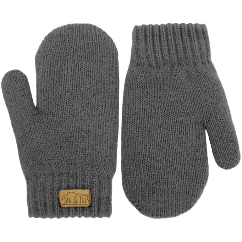 Kids Knit Mittens | Dark Grey