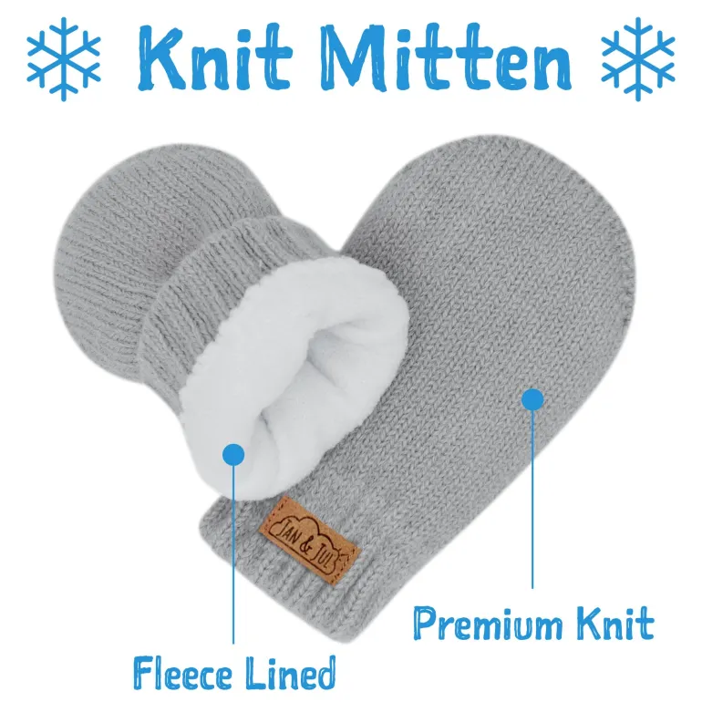 Kids Knit Mittens | Dark Grey