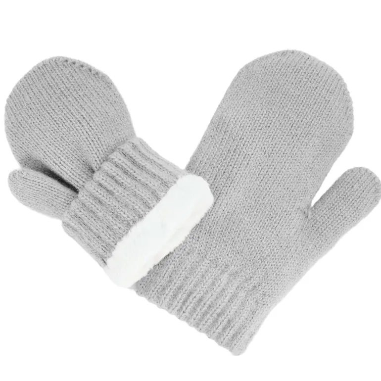Kids Knit Mittens | Grey
