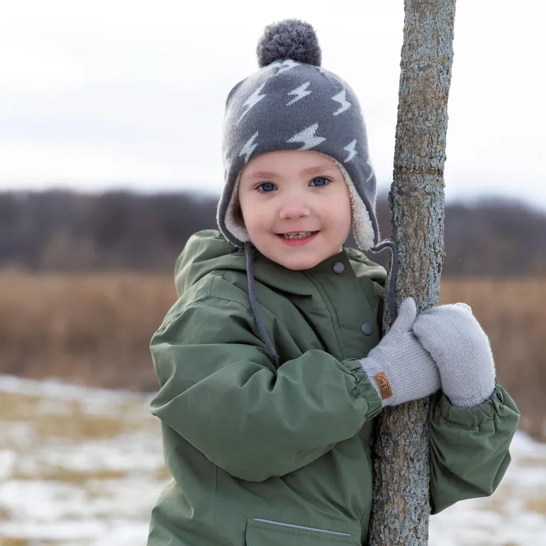 Kids Knit Mittens | Grey