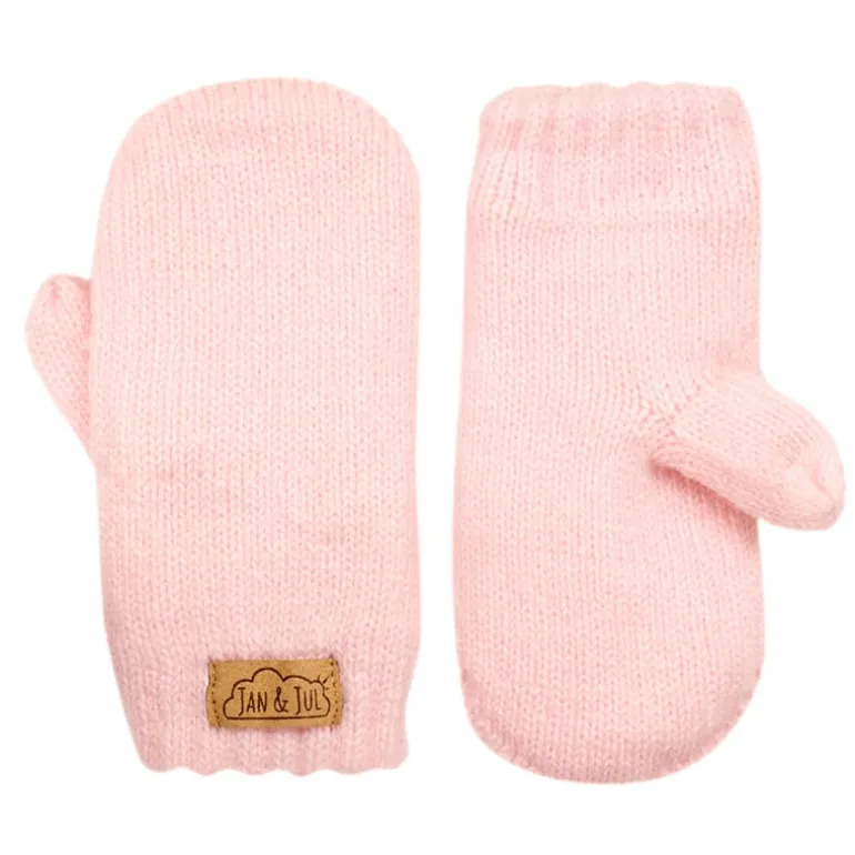 Kids Knit Mittens | Light Pink