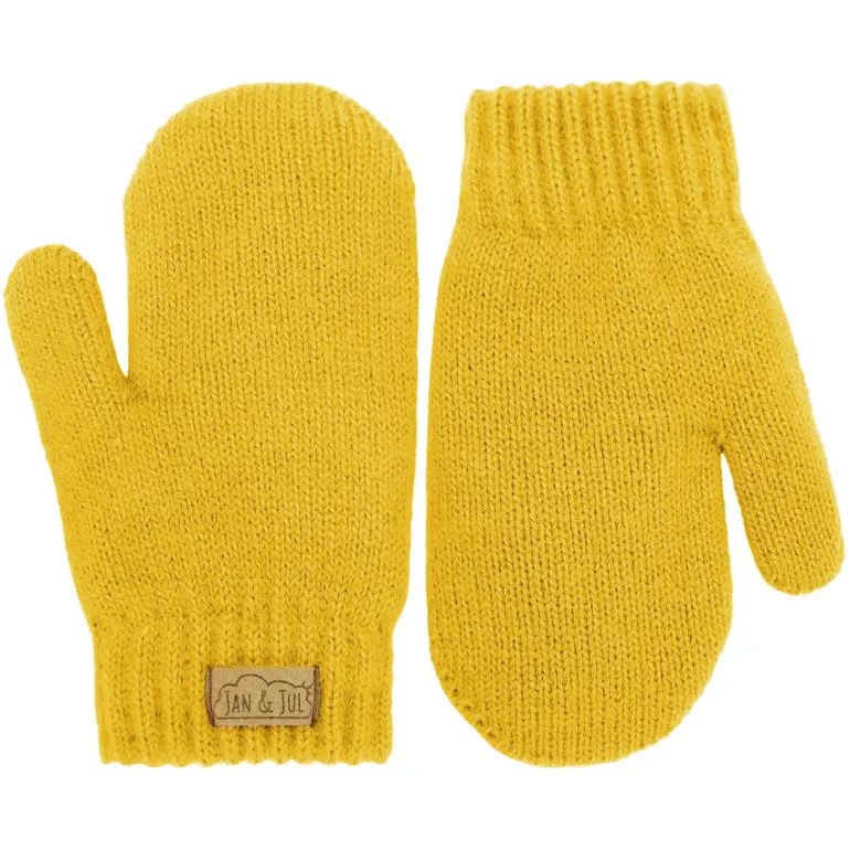 Kids Knit Mittens | Mustard