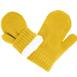 Kids Knit Mittens | Mustard