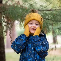 Kids Knit Mittens | Mustard