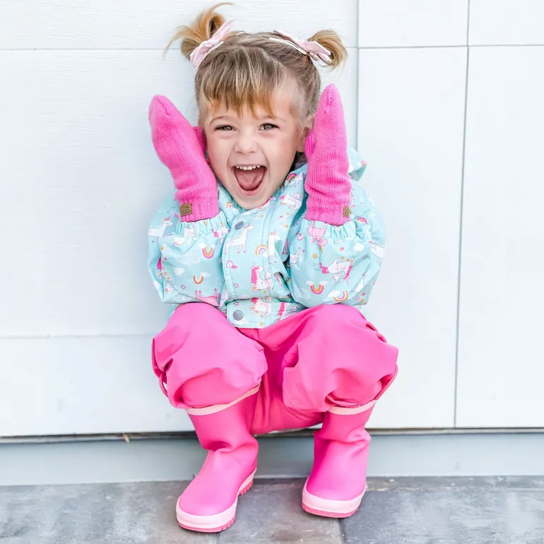 Kids Knit Mittens | Watermelon Pink