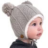 Kids Knit Winter Earflap Hats | Grey Bear