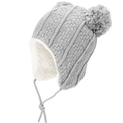 Kids Knit Winter Earflap Hats | Grey Bear