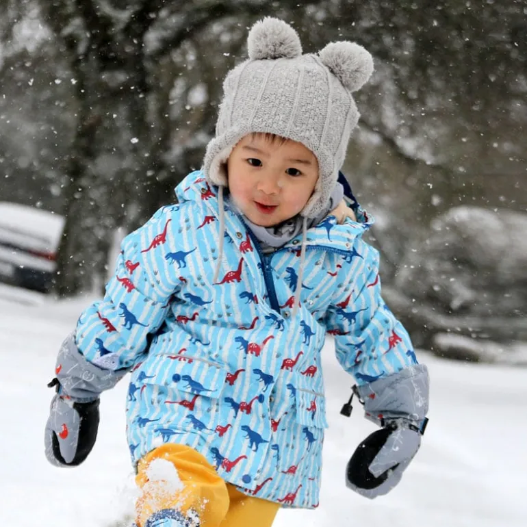 Kids Knit Winter Earflap Hats | Cream Bear