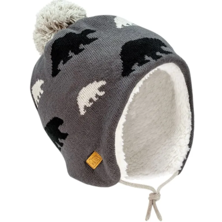 Kids Knit Winter Earflap Hats | Bear Cub