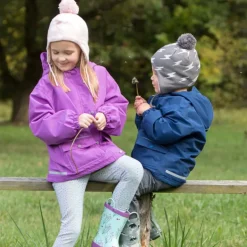 Kids Knit Winter Earflap Hats | Grey Lightning Bolt