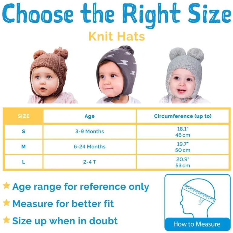 Kids Knit Winter Earflap Hats | Grey Lightning Bolt