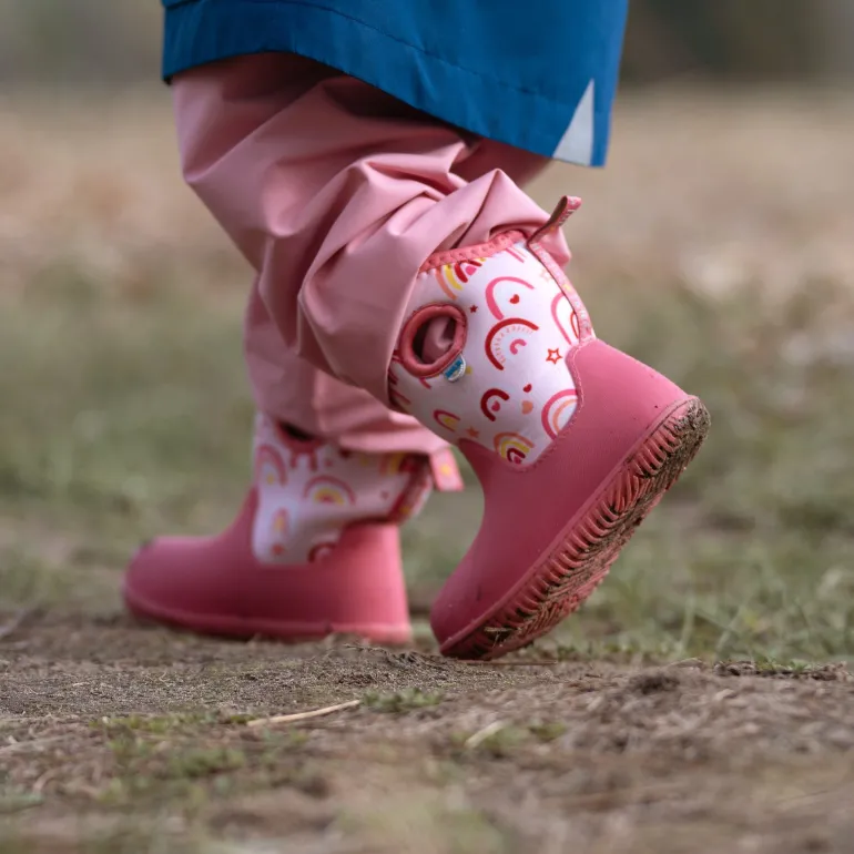 Kids Lite Waterproof Boots | Pink Rainbow