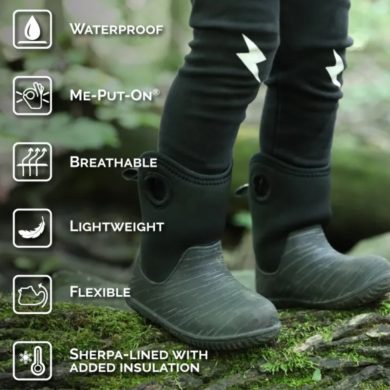 Kids Lite Waterproof Boots | Grey Birch