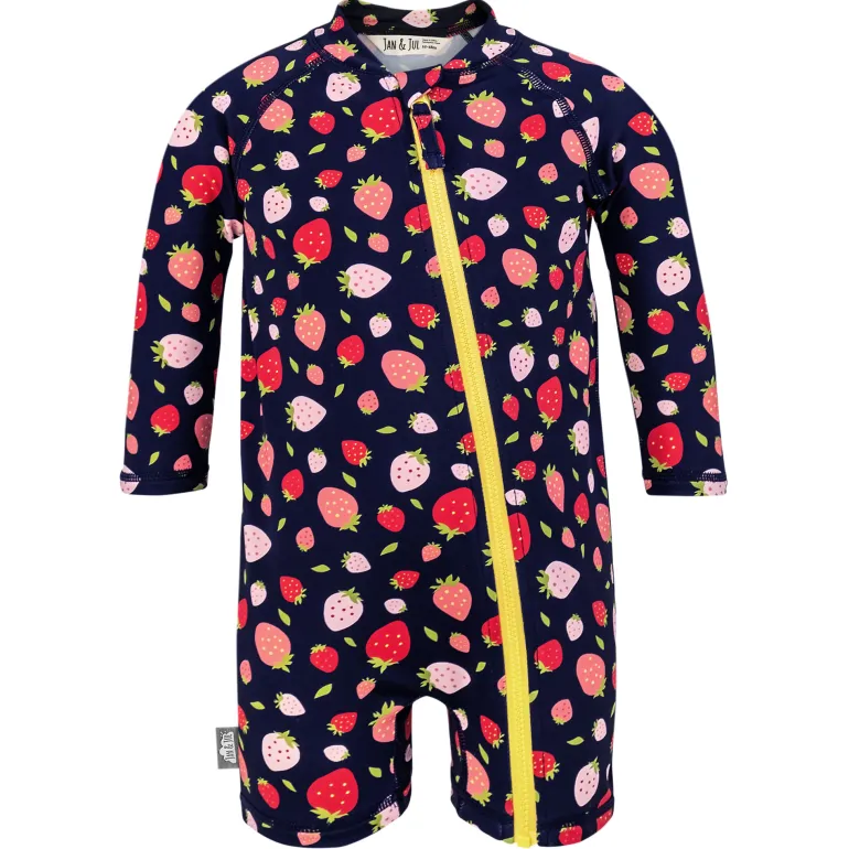 Kids One Piece UV Sun Suit | Strawberry