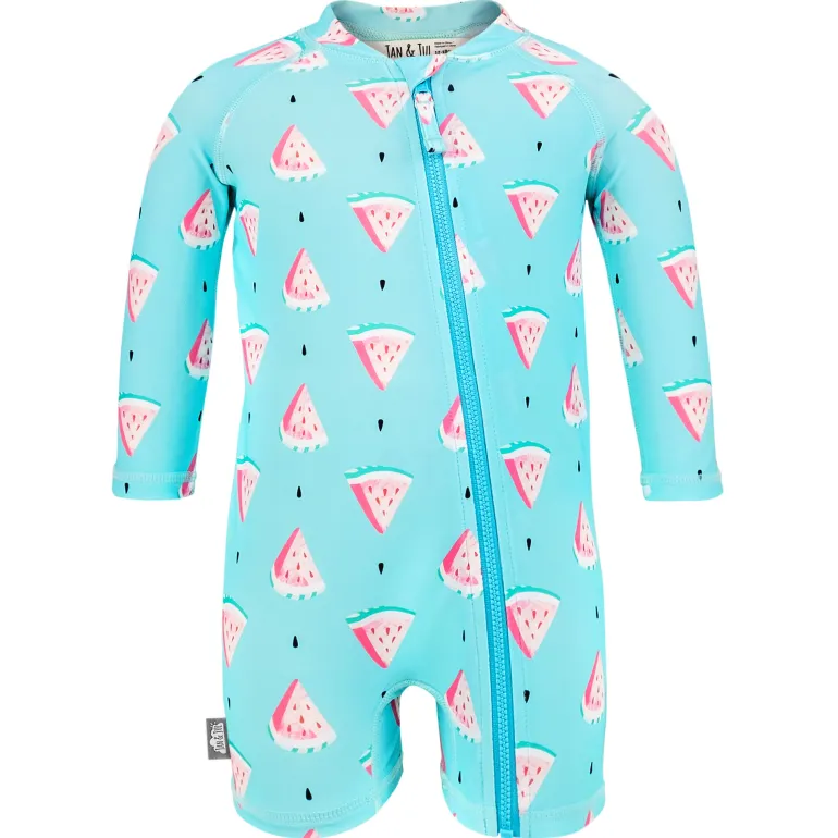 Kids One Piece UV Sun Suit | Watermelon