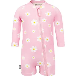 Kids One Piece UV Sun Suit | Pink Daisy