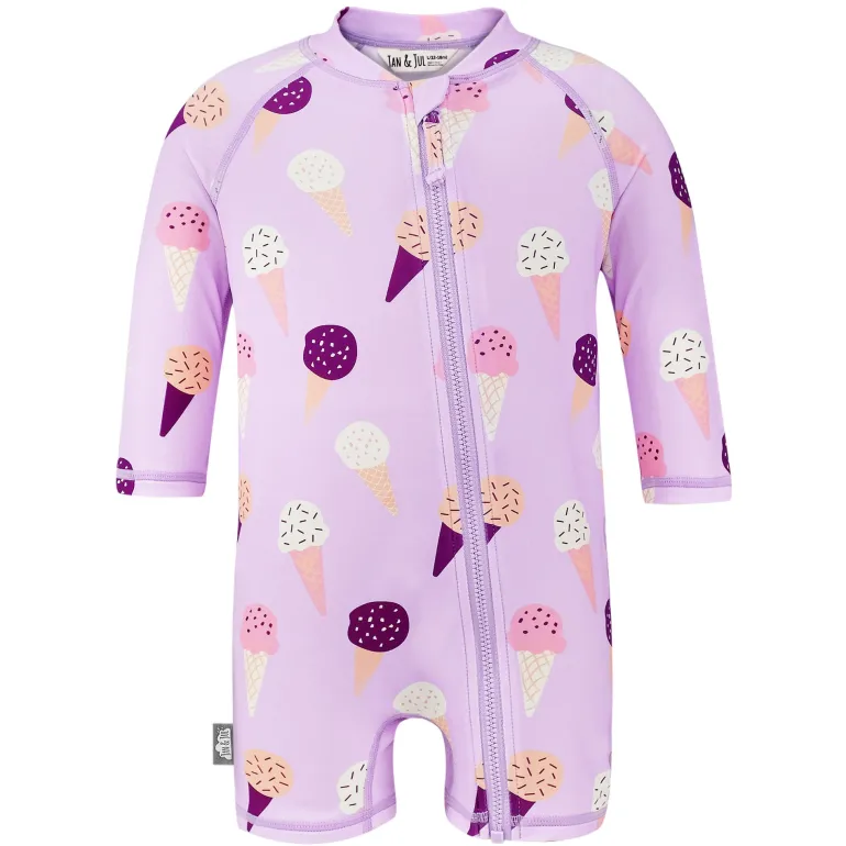 Kids One Piece UV Sun Suit | Lavender Ice Cream