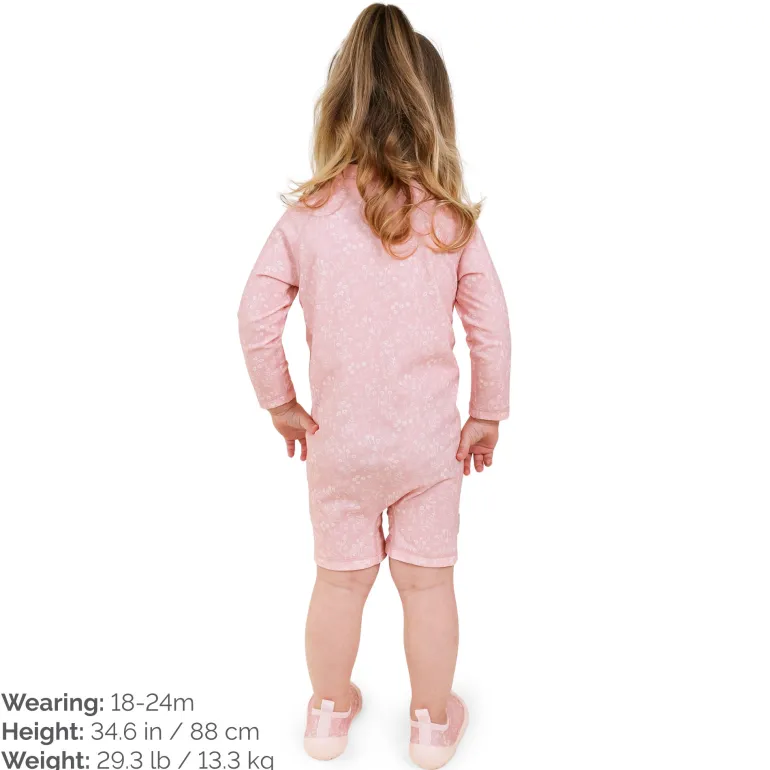 Kids One Piece UV Sun Suit | Pink Prairie