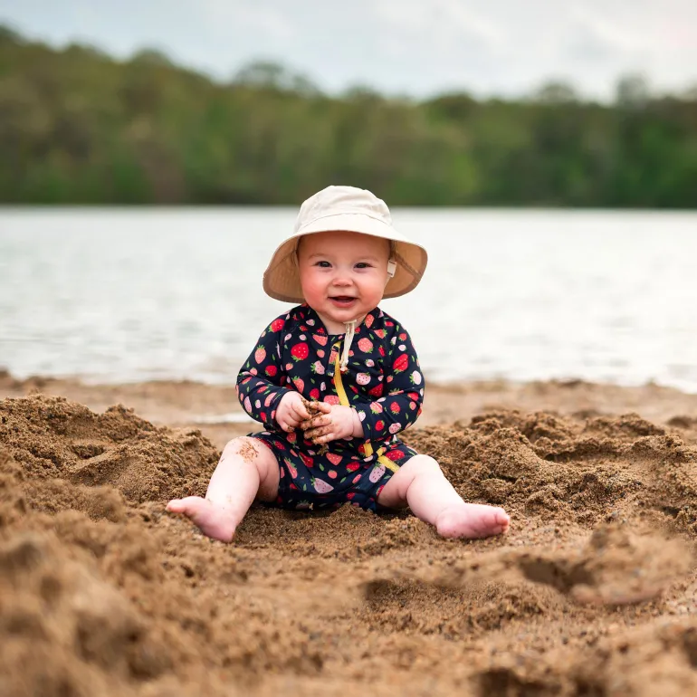Kids One Piece UV Sun Suit | Strawberry