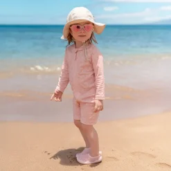 Kids One Piece UV Sun Suit | Pink Daisy