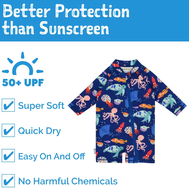 Kids One Piece UV Sun Suit | Sea Friends