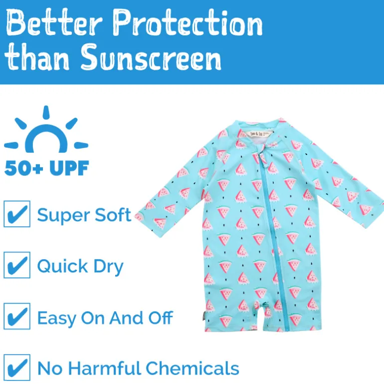Kids One Piece UV Sun Suit | Watermelon