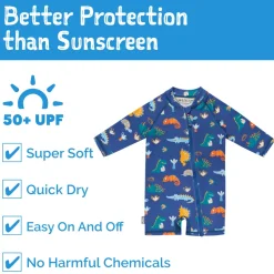 Kids One Piece UV Sun Suit | Dino Buddies