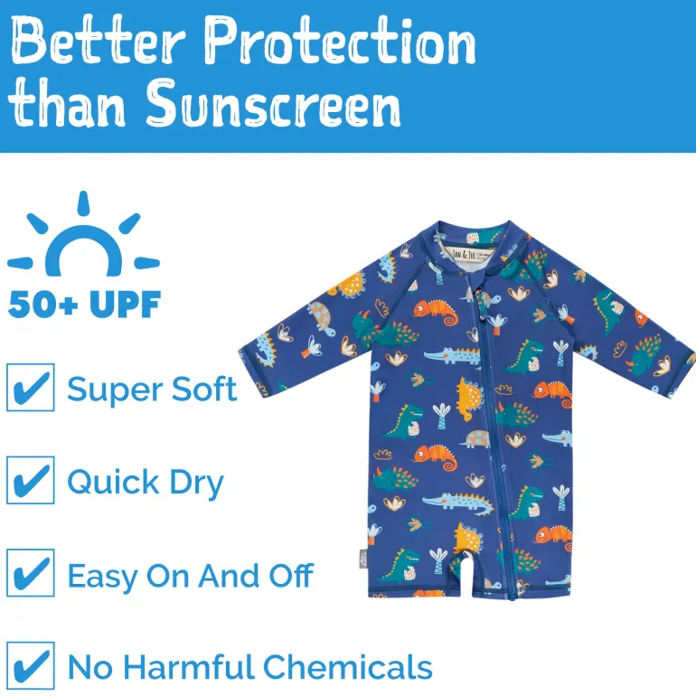 Kids One Piece UV Sun Suit | Dino Buddies