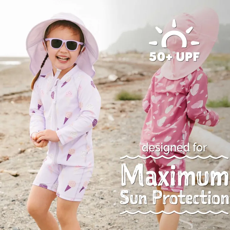 Kids One Piece UV Sun Suit | Lavender Ice Cream