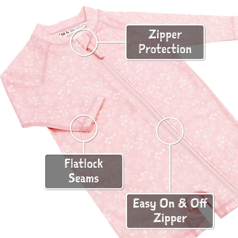 Kids One Piece UV Sun Suit | Pink Prairie