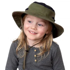 Kids Packable Hiking Hats | Army Green
