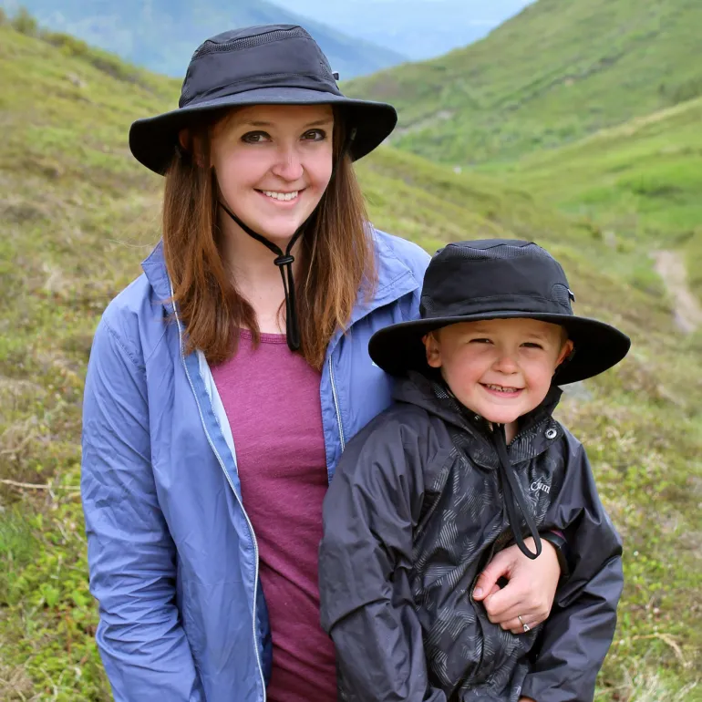 Kids Packable Hiking Hats | Black