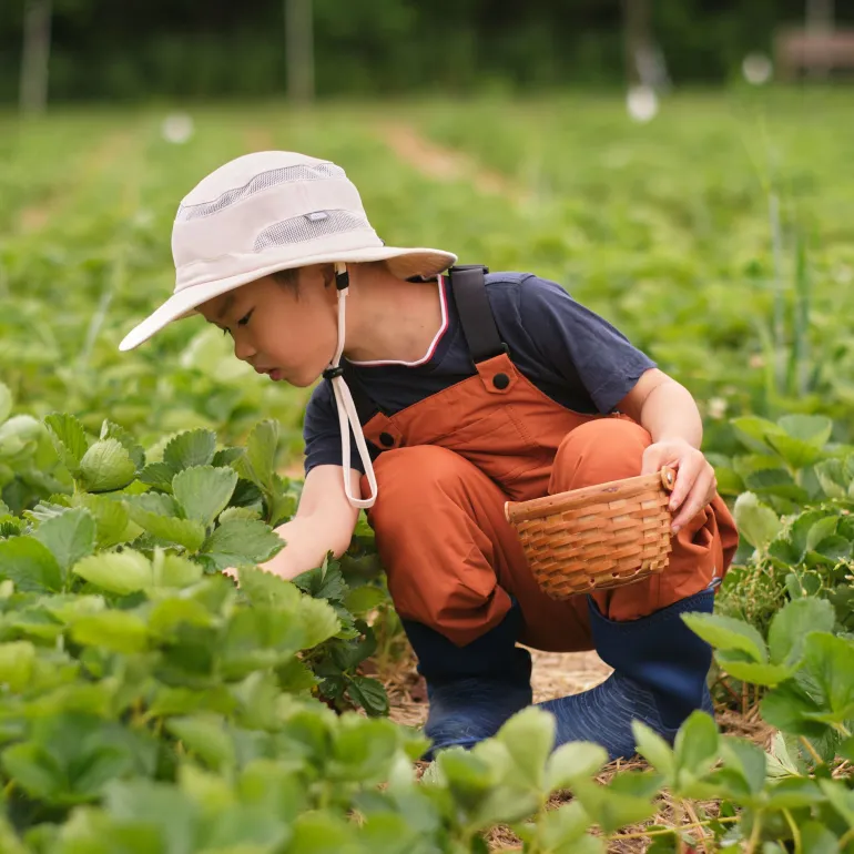Kids Packable Hiking Hats | Beige