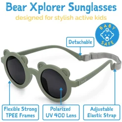 Kids Polarized Bear Sunglasses | Crocodile Green