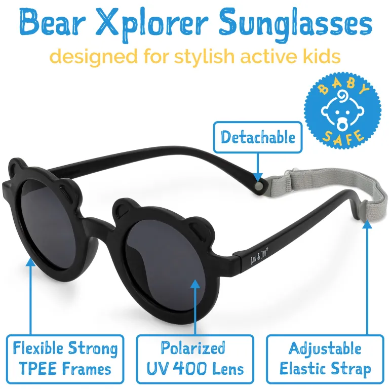Kids Polarized Bear Sunglasses | Black