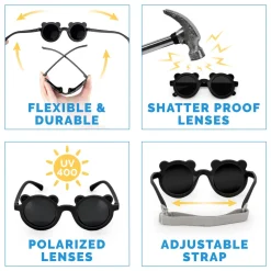 Kids Polarized Bear Sunglasses | Black