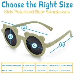 Kids Polarized Bear Sunglasses | Olive Khaki