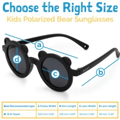 Kids Polarized Bear Sunglasses | Black