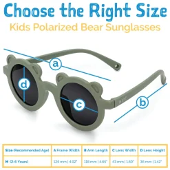 Kids Polarized Bear Sunglasses | Crocodile Green