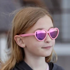 Kids Polarized Heart Sunglasses | Peachy Pink