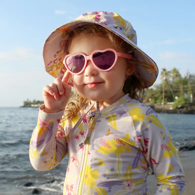 Kids Polarized Heart Sunglasses | Peachy Pink