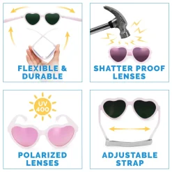 Kids Polarized Heart Sunglasses | Frosty Lavender