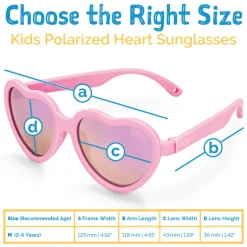 Kids Polarized Heart Sunglasses | Peachy Pink