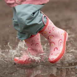 Kids Rubber Rain Boots | Pink Rainbow