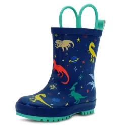 Kids Rubber Rain Boots | Space Dinos