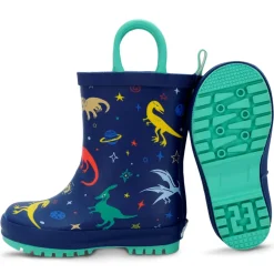 Kids Rubber Rain Boots | Space Dinos