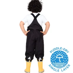 Kids Single Layer Rain Overalls | Black