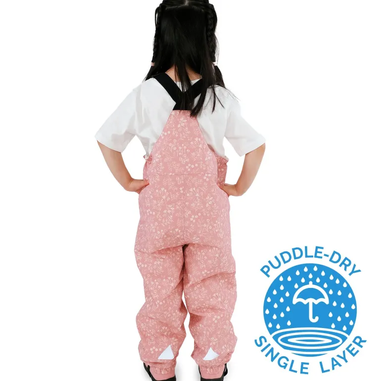Kids Single Layer Rain Overalls | Prairie Flowers
