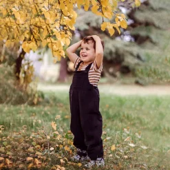 Kids Single Layer Rain Overalls | Black