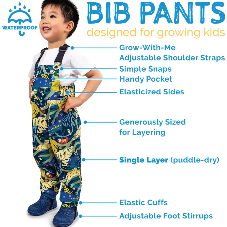 Kids Single Layer Rain Overalls | Yellow